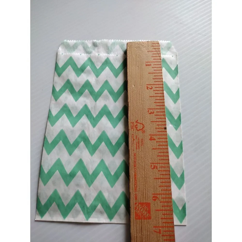 Craft Clouds 5X7 Paper Gift Bags Candy Teal Chevron ‎ Merchandise Bag 100 Pcs